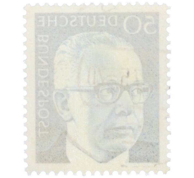 Почтовая марка 50 пфеннигов 1971 года Западная Германия (ФРГ) «Президент Густав Хайнеман» (Артикул: T11-37639) — Фото №2