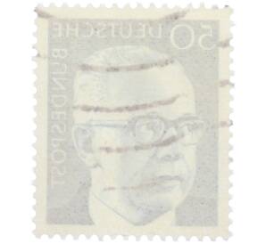 Почтовая марка 50 пфеннигов 1971 года Западная Германия (ФРГ) «Президент Густав Хайнеман» — Фото №2