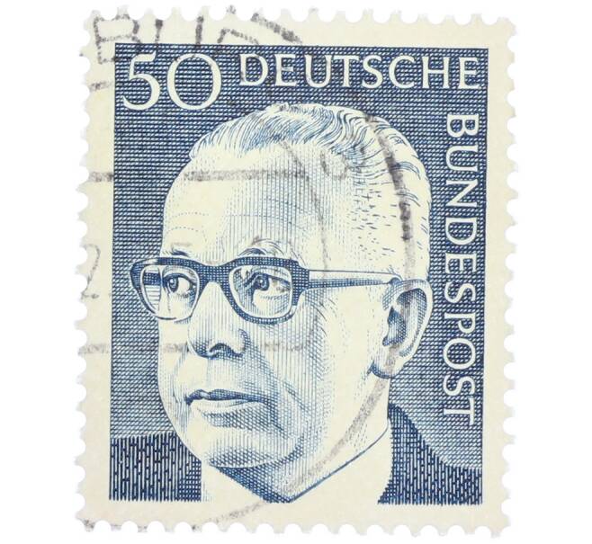 Почтовая марка 50 пфеннигов 1971 года Западная Германия (ФРГ) «Президент Густав Хайнеман» (Артикул: T11-37642) — Фото №1