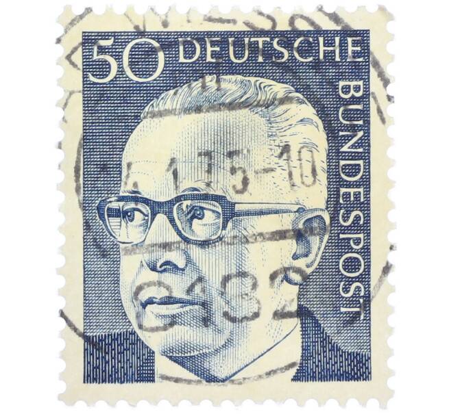 Почтовая марка 50 пфеннигов 1971 года Западная Германия (ФРГ) «Президент Густав Хайнеман» (Артикул: T11-37643) — Фото №1