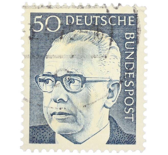 Почтовая марка 50 пфеннигов 1971 года Западная Германия (ФРГ) «Президент Густав Хайнеман» (Артикул: T11-37644) — Фото №1