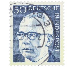 Почтовая марка 50 пфеннигов 1971 года Западная Германия (ФРГ) «Президент Густав Хайнеман» — Фото №1