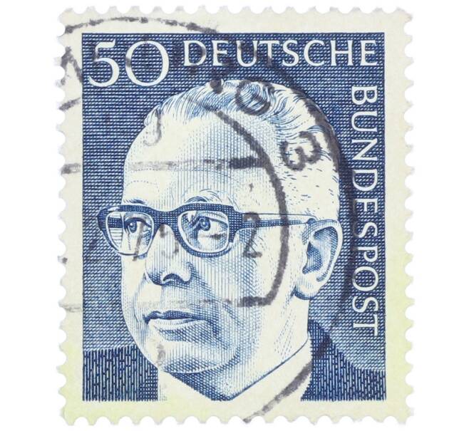 Почтовая марка 50 пфеннигов 1971 года Западная Германия (ФРГ) «Президент Густав Хайнеман» (Артикул: T11-37645) — Фото №1