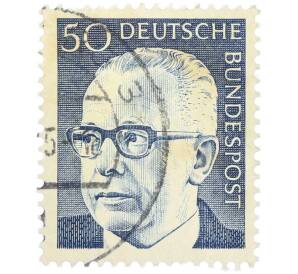 Почтовая марка 50 пфеннигов 1971 года Западная Германия (ФРГ) «Президент Густав Хайнеман» — Фото №1