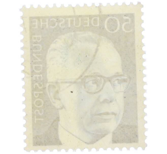 Почтовая марка 50 пфеннигов 1971 года Западная Германия (ФРГ) «Президент Густав Хайнеман» (Артикул: T11-37649) — Фото №2