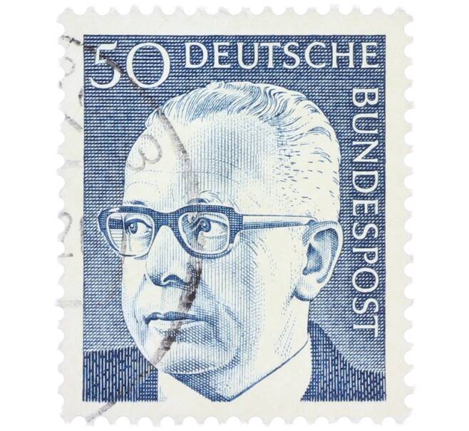 Почтовая марка 50 пфеннигов 1971 года Западная Германия (ФРГ) «Президент Густав Хайнеман» (Артикул: T11-37652) — Фото №1