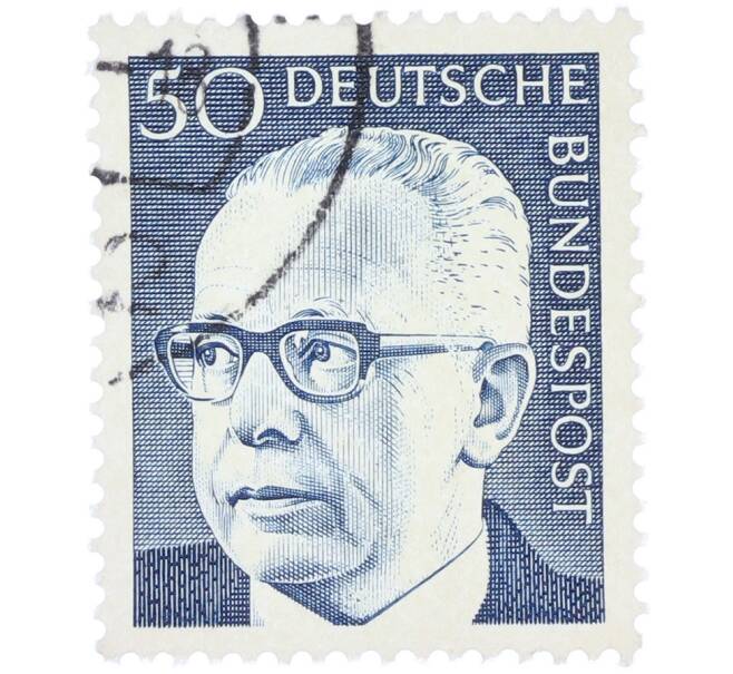 Почтовая марка 50 пфеннигов 1971 года Западная Германия (ФРГ) «Президент Густав Хайнеман» (Артикул: T11-37653) — Фото №1