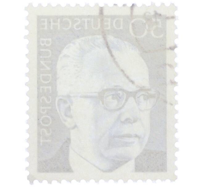 Почтовая марка 50 пфеннигов 1971 года Западная Германия (ФРГ) «Президент Густав Хайнеман» (Артикул: T11-37653) — Фото №2