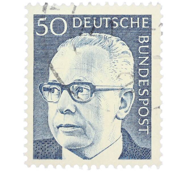 Почтовая марка 50 пфеннигов 1971 года Западная Германия (ФРГ) «Президент Густав Хайнеман» (Артикул: T11-37655) — Фото №1