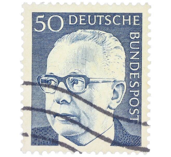 Почтовая марка 50 пфеннигов 1971 года Западная Германия (ФРГ) «Президент Густав Хайнеман» (Артикул: T11-37656) — Фото №1