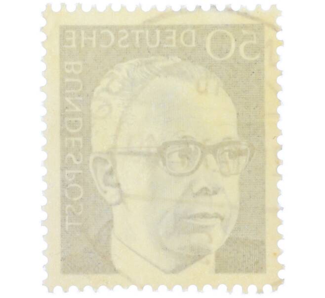 Почтовая марка 50 пфеннигов 1971 года Западная Германия (ФРГ) «Президент Густав Хайнеман» (Артикул: T11-37658) — Фото №2