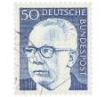 Почтовая марка 50 пфеннигов 1971 года Западная Германия (ФРГ) «Президент Густав Хайнеман» (Артикул: T11-37659) — Фото №1