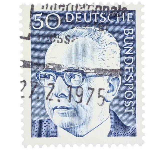 Почтовая марка 50 пфеннигов 1971 года Западная Германия (ФРГ) «Президент Густав Хайнеман» (Артикул: T11-37661) — Фото №1