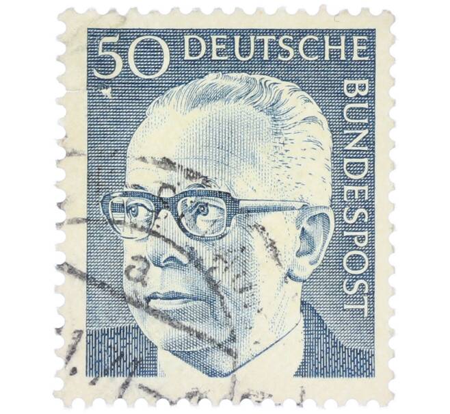 Почтовая марка 50 пфеннигов 1971 года Западная Германия (ФРГ) «Президент Густав Хайнеман» (Артикул: T11-37663) — Фото №1