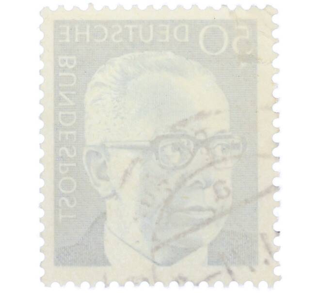 Почтовая марка 50 пфеннигов 1971 года Западная Германия (ФРГ) «Президент Густав Хайнеман» (Артикул: T11-37663) — Фото №2