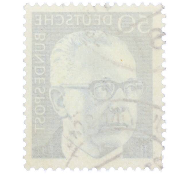 Почтовая марка 50 пфеннигов 1971 года Западная Германия (ФРГ) «Президент Густав Хайнеман» (Артикул: T11-37665) — Фото №2