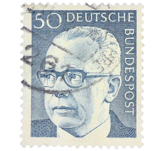 Почтовая марка 50 пфеннигов 1971 года Западная Германия (ФРГ) «Президент Густав Хайнеман» (Артикул: T11-37666) — Фото №1