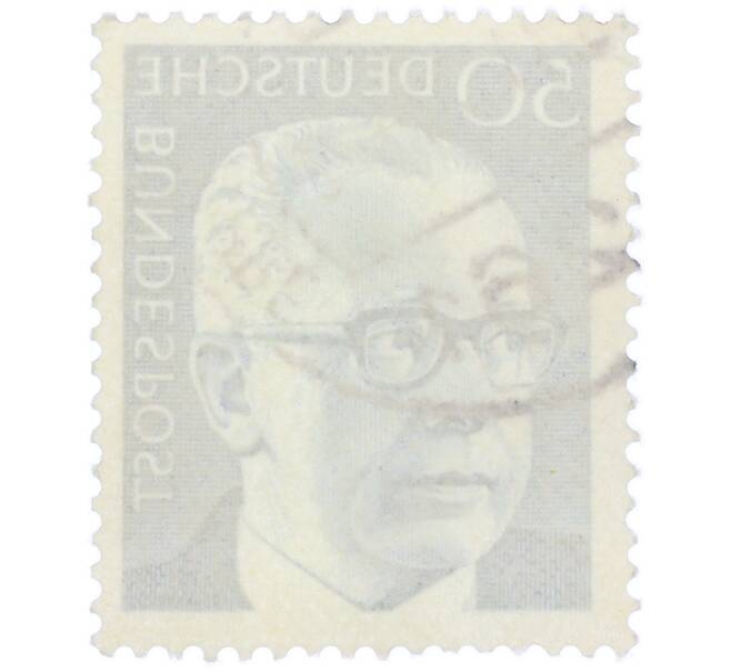Почтовая марка 50 пфеннигов 1971 года Западная Германия (ФРГ) «Президент Густав Хайнеман» (Артикул: T11-37666) — Фото №2