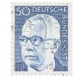 Почтовая марка 50 пфеннигов 1971 года Западная Германия (ФРГ) «Президент Густав Хайнеман» (Артикул: T11-37667) — Фото №1