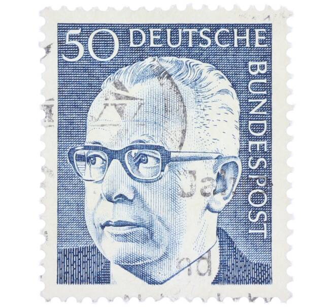 Почтовая марка 50 пфеннигов 1971 года Западная Германия (ФРГ) «Президент Густав Хайнеман» (Артикул: T11-37667) — Фото №1