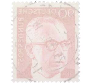 Почтовая марка 90 пфеннигов 1971 года Западная Германия (ФРГ) «Президент Густав Хайнеман» — Фото №2