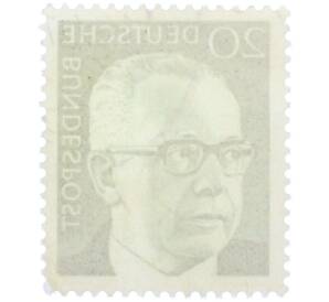 Почтовая марка 20 пфеннигов 1970 года Западная Германия (ФРГ) «Президент Густав Хайнеман» — Фото №2