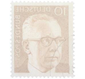 Почтовая марка 10 пфеннигов 1970 года Западная Германия (ФРГ) «Президент Густав Хайнеман»