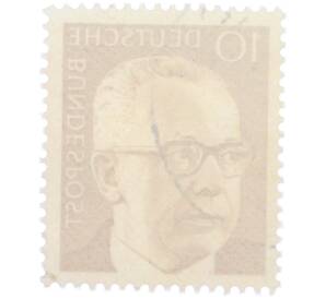 Почтовая марка 10 пфеннигов 1970 года Западная Германия (ФРГ) «Президент Густав Хайнеман»