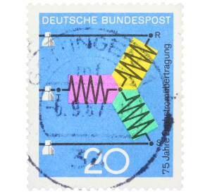 Почтовая марка 20 пфеннигов 1966 года Западная Германия (ФРГ) «Научные юбилеи — Трехфазная система электроснабжения»