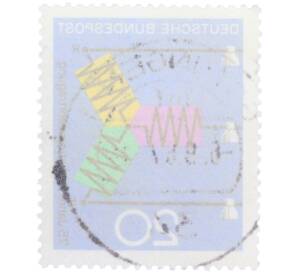 Почтовая марка 20 пфеннигов 1966 года Западная Германия (ФРГ) «Научные юбилеи — Трехфазная система электроснабжения»