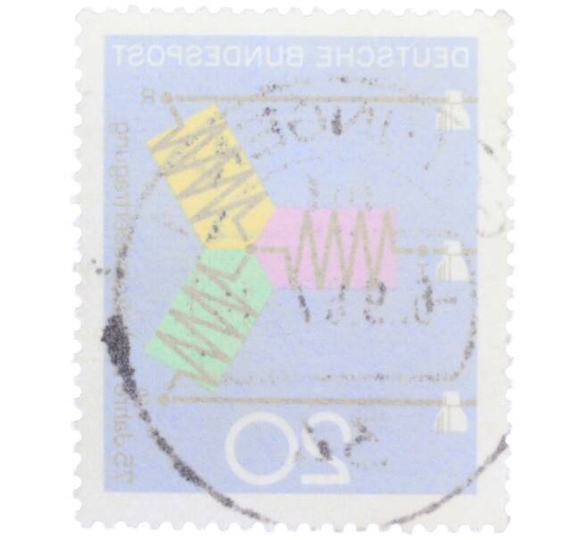 Почтовая марка 20 пфеннигов 1966 года Западная Германия (ФРГ) «Научные юбилеи — Трехфазная система электроснабжения» (Артикул: T11-37693) — Фото №2