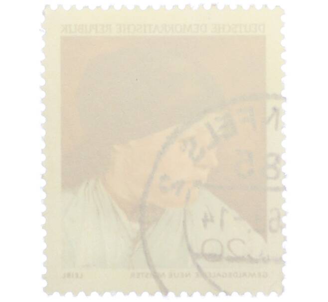 Почтовая марка 20 пфеннигов 1968 года Восточная Германия (ГДР) «Вильгельм Лейбл — Портрет женщины с горной фермы» (Артикул: T11-37703) — Фото №2