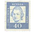 Почтовая марка 40 пфеннигов 1961 года Западная Германия (ФРГ) «Выдающиеся немцы — Готхольд Эфраим Лессинг» (Артикул: T11-37726) — Фото №1