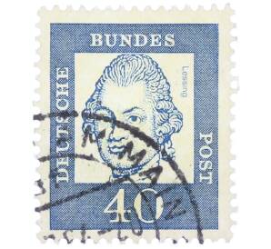 Почтовая марка 40 пфеннигов 1961 года Западная Германия (ФРГ) «Выдающиеся немцы — Готхольд Эфраим Лессинг» — Фото №1