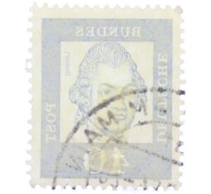 Почтовая марка 40 пфеннигов 1961 года Западная Германия (ФРГ) «Выдающиеся немцы — Готхольд Эфраим Лессинг» — Фото №2