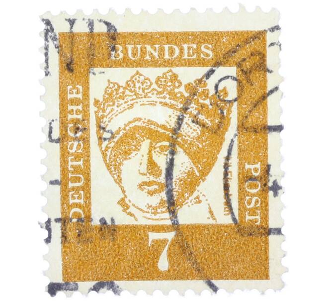 Почтовая марка 7 пфеннигов 1961 года Западная Германия (ФРГ) «Выдающиеся немцы — Елизавета Венгерская» (Артикул: T11-37729) — Фото №1