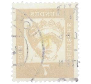 Почтовая марка 7 пфеннигов 1961 года Западная Германия (ФРГ) «Выдающиеся немцы — Елизавета Венгерская» — Фото №2