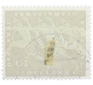 Почтовая марка 10 пфеннигов 1960 года Западная Германия (ФРГ) «Олимпийские игры — Бег» — Фото №2