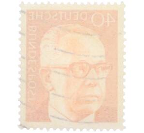 Почтовая марка 40 пфеннигов 1971 года Западная Германия (ФРГ) «Президент Густав Хайнеман» — Фото №2