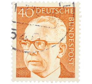 Почтовая марка 40 пфеннигов 1971 года Западная Германия (ФРГ) «Президент Густав Хайнеман» — Фото №1