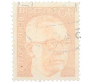 Почтовая марка 40 пфеннигов 1971 года Западная Германия (ФРГ) «Президент Густав Хайнеман» — Фото №2