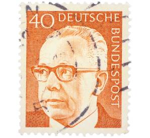 Почтовая марка 40 пфеннигов 1971 года Западная Германия (ФРГ) «Президент Густав Хайнеман» — Фото №1