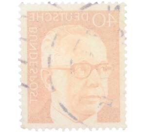 Почтовая марка 40 пфеннигов 1971 года Западная Германия (ФРГ) «Президент Густав Хайнеман» — Фото №2