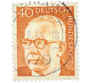 Почтовая марка 40 пфеннигов 1971 года Западная Германия (ФРГ) «Президент Густав Хайнеман» — Фото №1