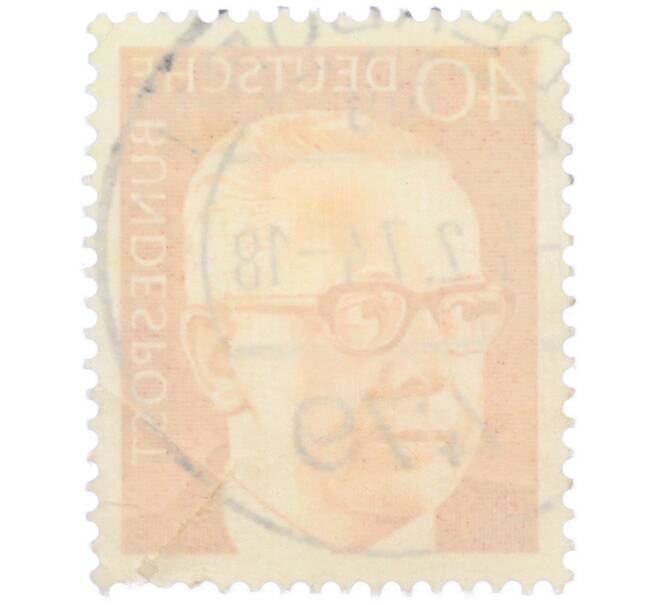 Почтовая марка 40 пфеннигов 1971 года Западная Германия (ФРГ) «Президент Густав Хайнеман» (Артикул: T11-37758) — Фото №2