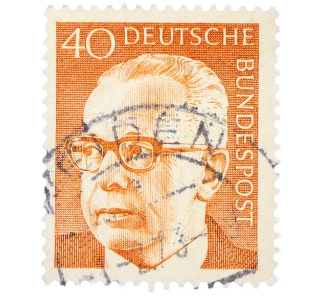 Почтовая марка 40 пфеннигов 1971 года Западная Германия (ФРГ) «Президент Густав Хайнеман» (Артикул: T11-37759) — Фото №1