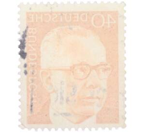 Почтовая марка 40 пфеннигов 1971 года Западная Германия (ФРГ) «Президент Густав Хайнеман» — Фото №2