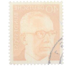 Почтовая марка 40 пфеннигов 1971 года Западная Германия (ФРГ) «Президент Густав Хайнеман» — Фото №2