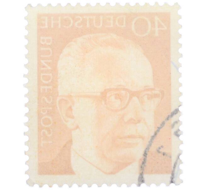 Почтовая марка 40 пфеннигов 1971 года Западная Германия (ФРГ) «Президент Густав Хайнеман» (Артикул: T11-37761) — Фото №2