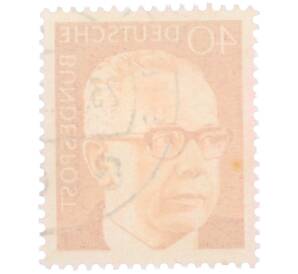 Почтовая марка 40 пфеннигов 1971 года Западная Германия (ФРГ) «Президент Густав Хайнеман» — Фото №2